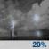 Monday Night: Slight Chance Showers And Thunderstorms