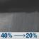 Tonight: A chance of rain showers before 1am. Mostly cloudy, with a low around 45. North wind around 8 mph. Chance of precipitation is 40%. Tonight: Chance Rain Showers