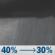 Wednesday Night: A chance of rain showers. Mostly cloudy, with a low around 39. Chance of precipitation is 40%. Wednesday Night: Chance Rain Showers