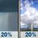 Monday: A slight chance of rain showers before 1pm, then a slight chance of showers and thunderstorms. Mostly sunny, with a high near 78. Chance of precipitation is 20%. Monday: Slight Chance Rain Showers then Slight Chance Showers And Thunderstorms